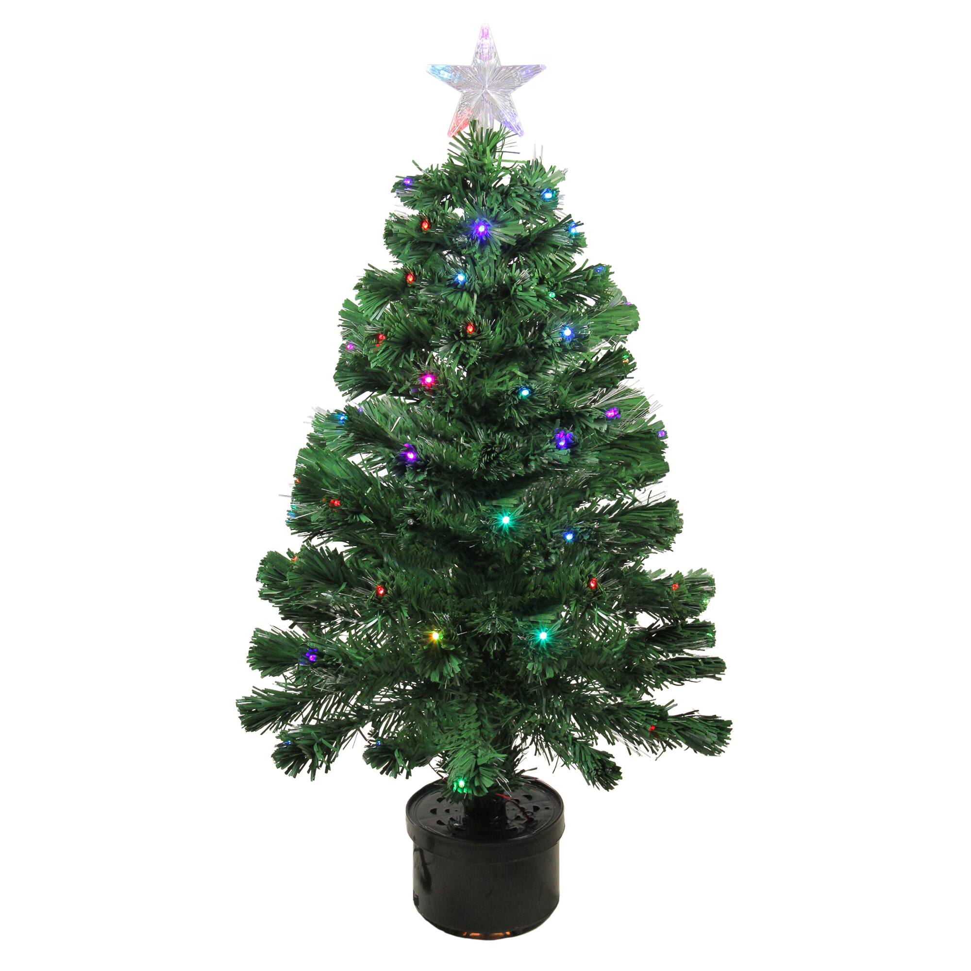 3ft. LED Multicolor Fiber Optic Artificial Christmas Tree